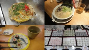 Okonomiyaki, ramen, sushi i daifukumochi